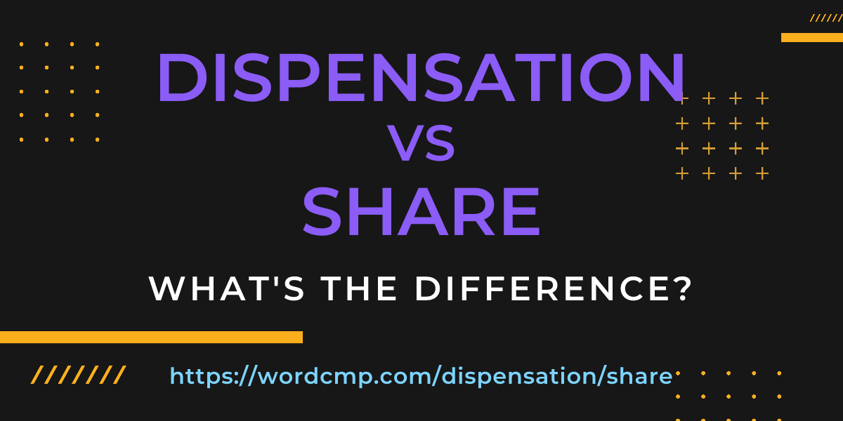 Difference between dispensation and share