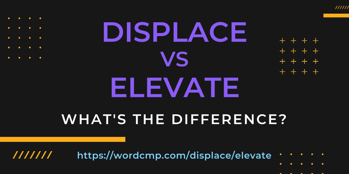 Difference between displace and elevate