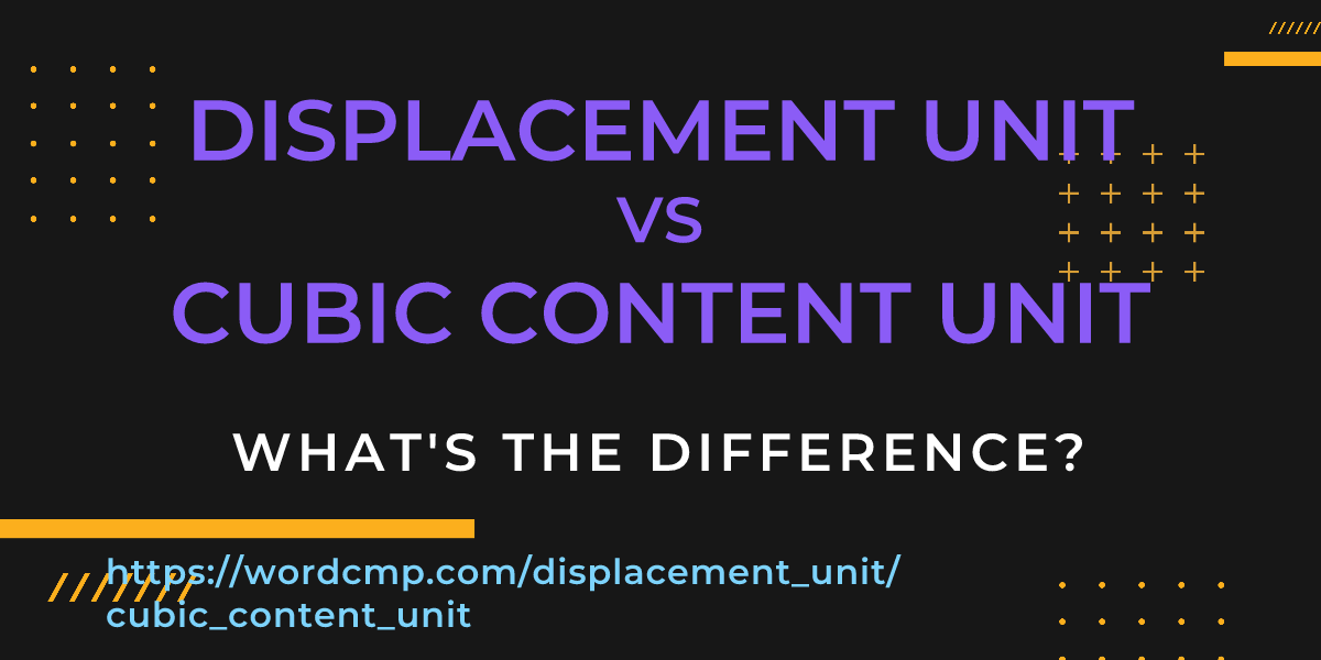 Difference between displacement unit and cubic content unit