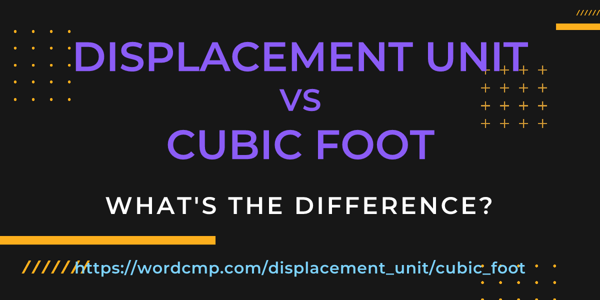 Difference between displacement unit and cubic foot