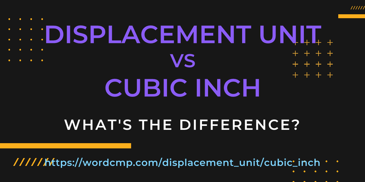 Difference between displacement unit and cubic inch