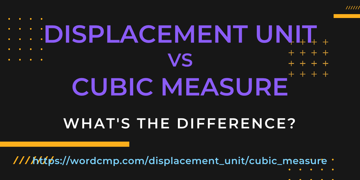 Difference between displacement unit and cubic measure