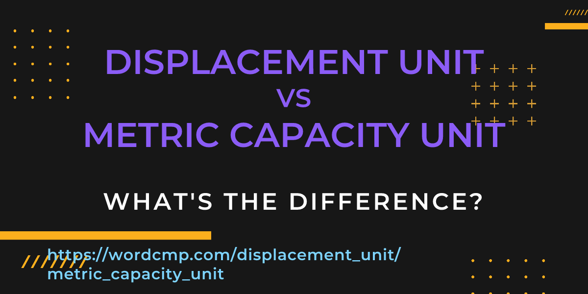 Difference between displacement unit and metric capacity unit