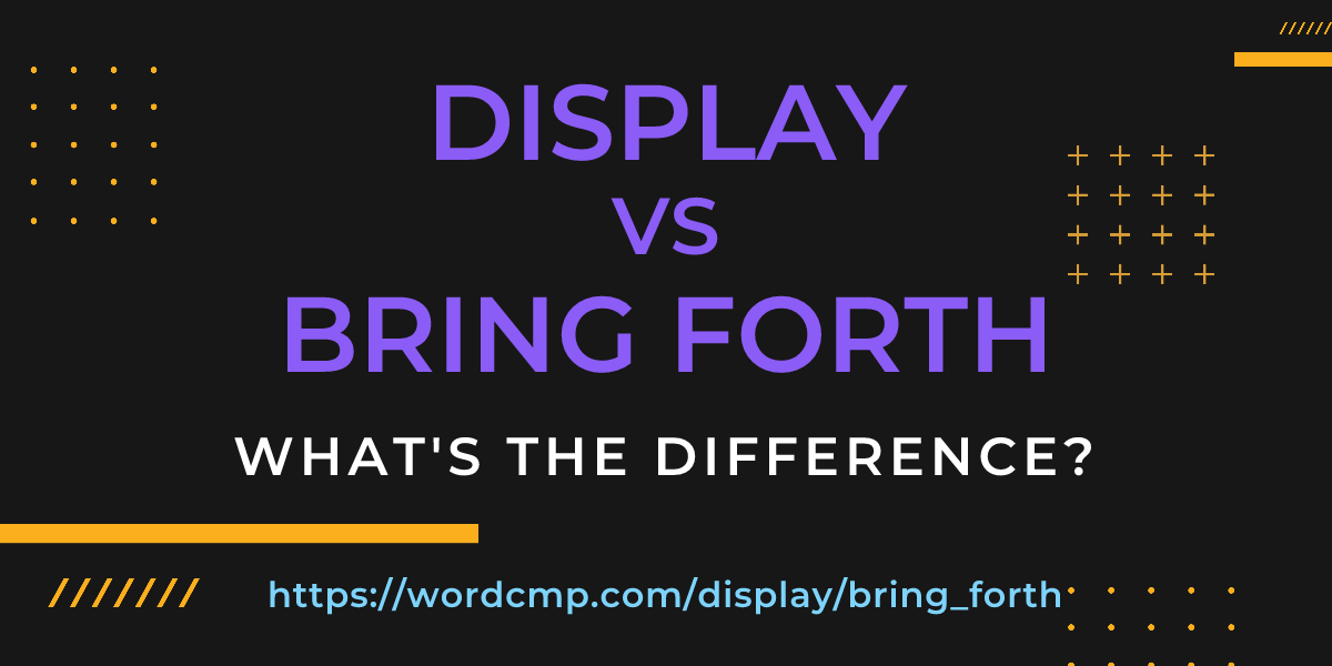 Difference between display and bring forth