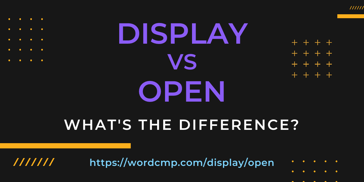 Difference between display and open