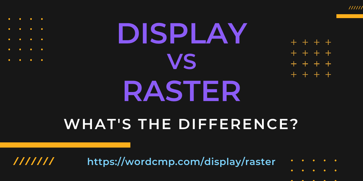 Difference between display and raster