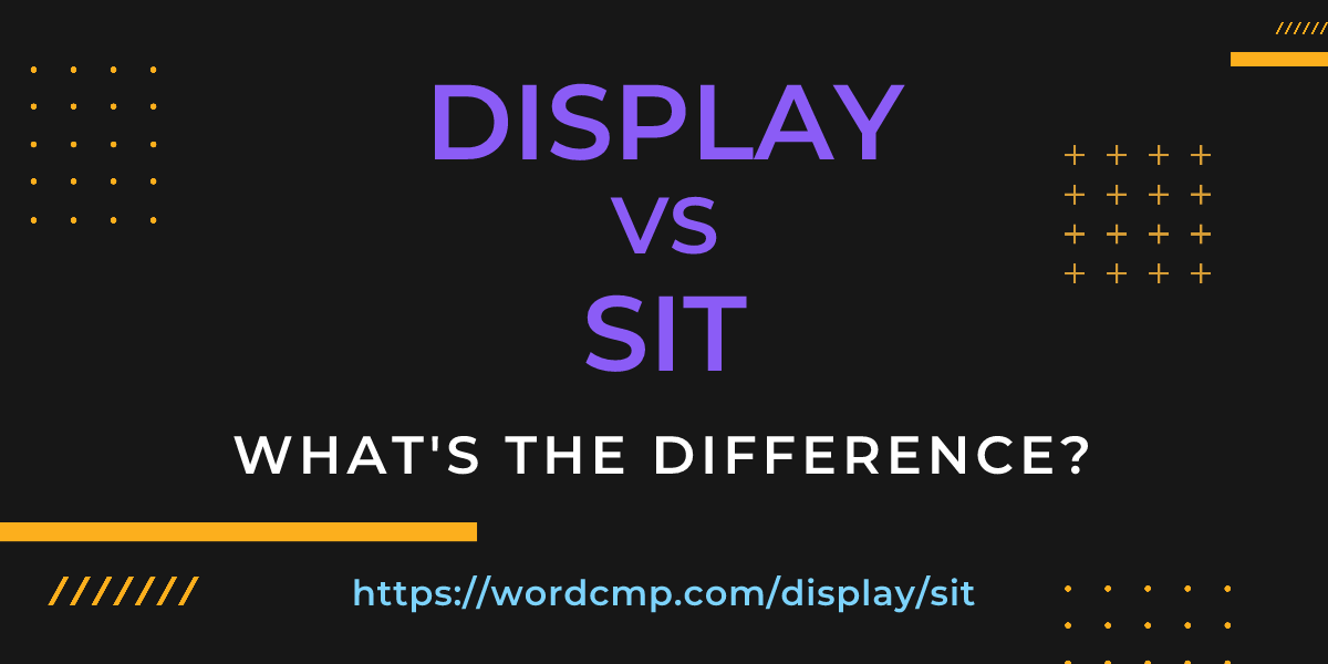Difference between display and sit