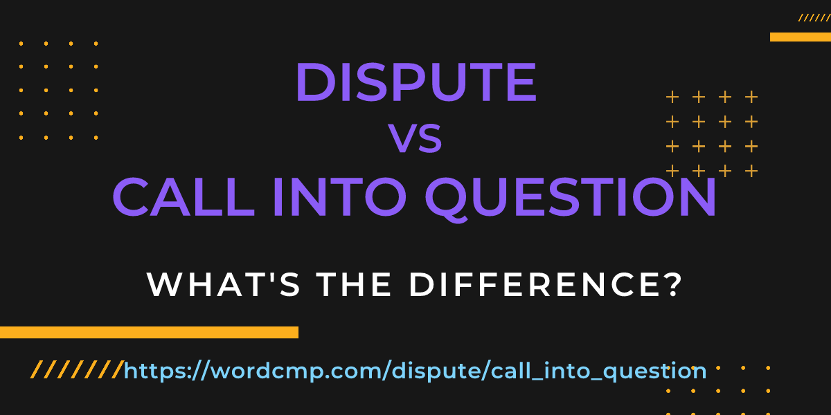 Difference between dispute and call into question