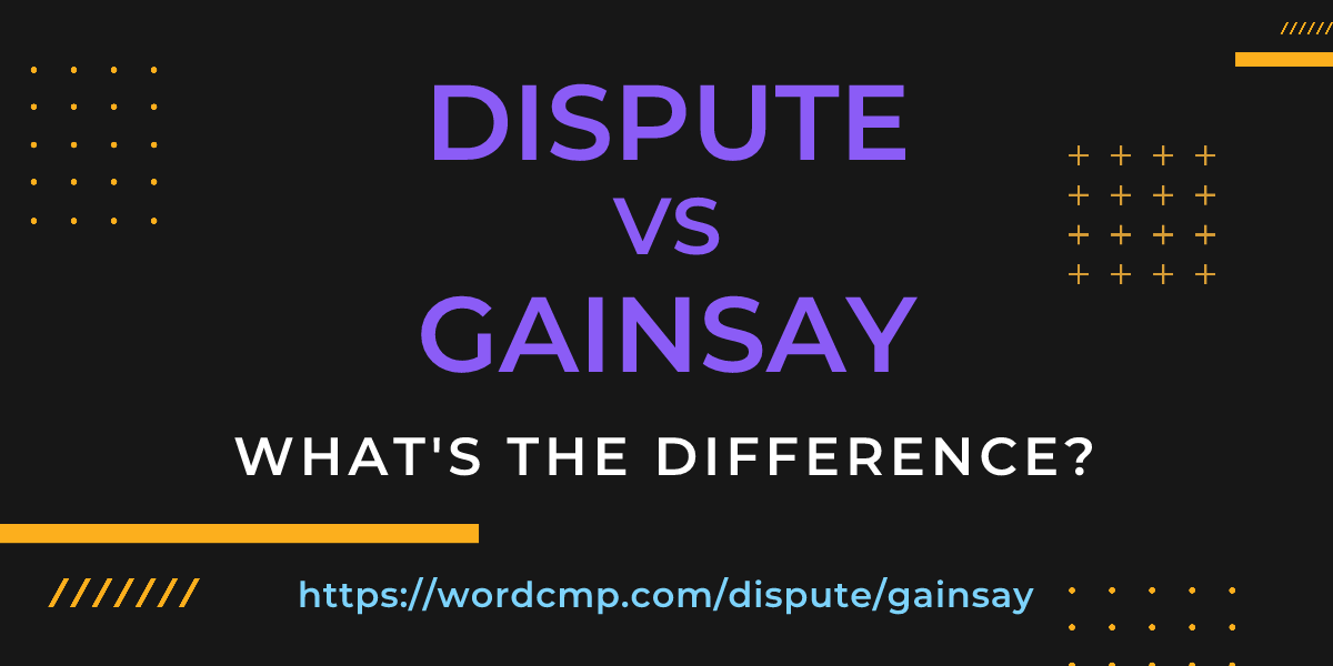 Difference between dispute and gainsay