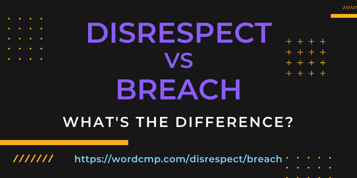 Difference between disrespect and breach