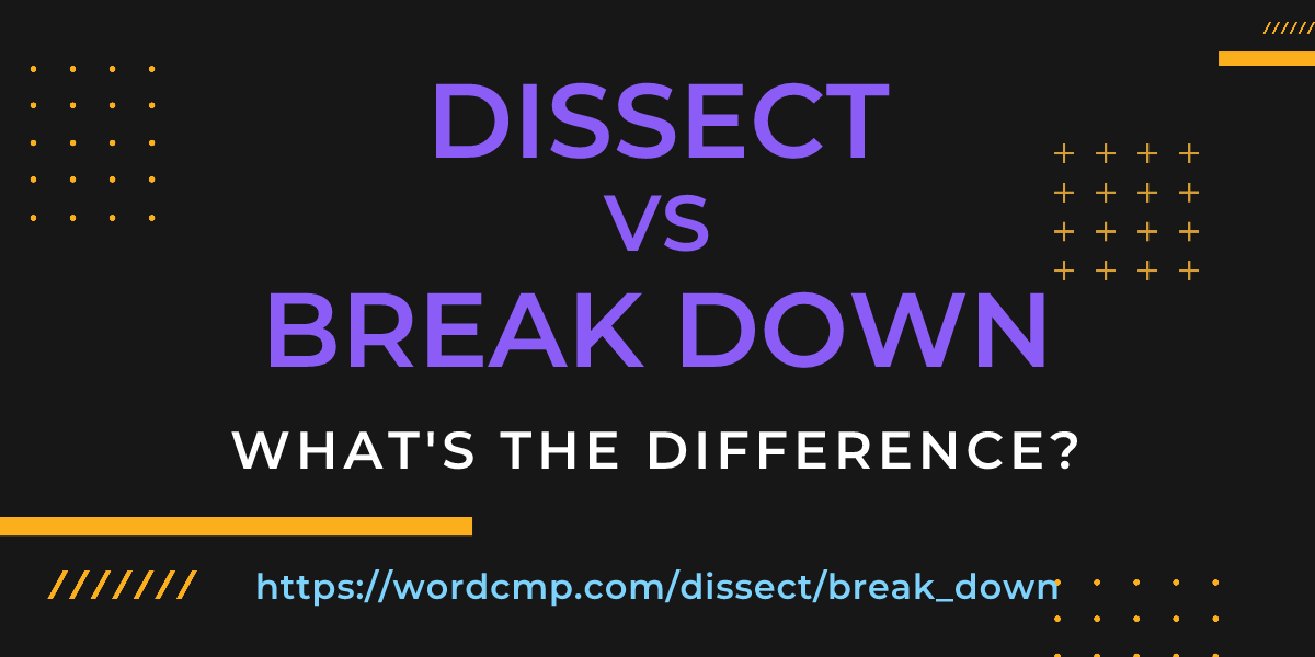 Difference between dissect and break down