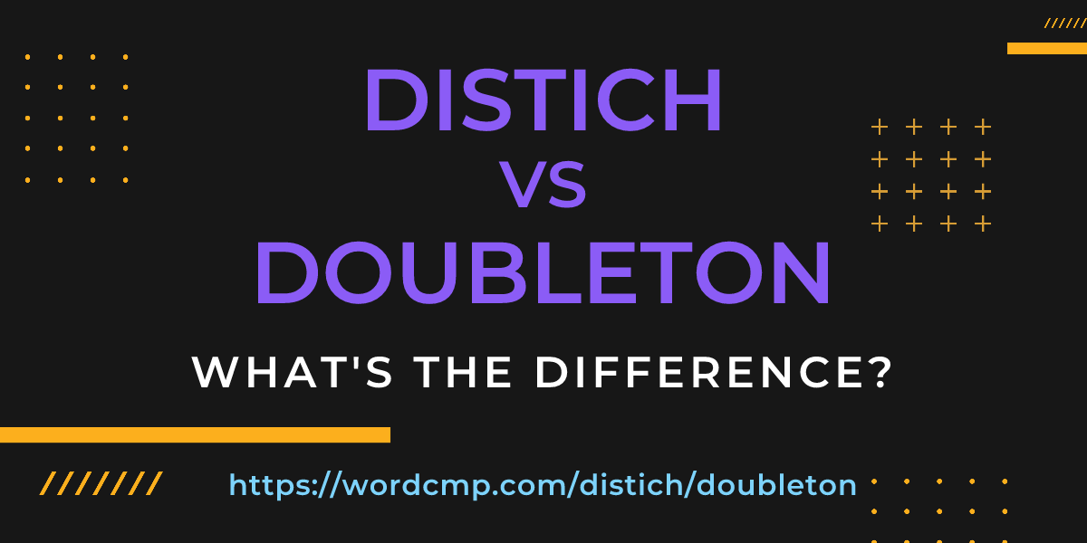 Difference between distich and doubleton