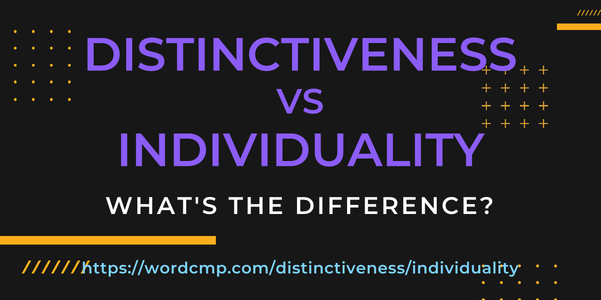 Difference between distinctiveness and individuality