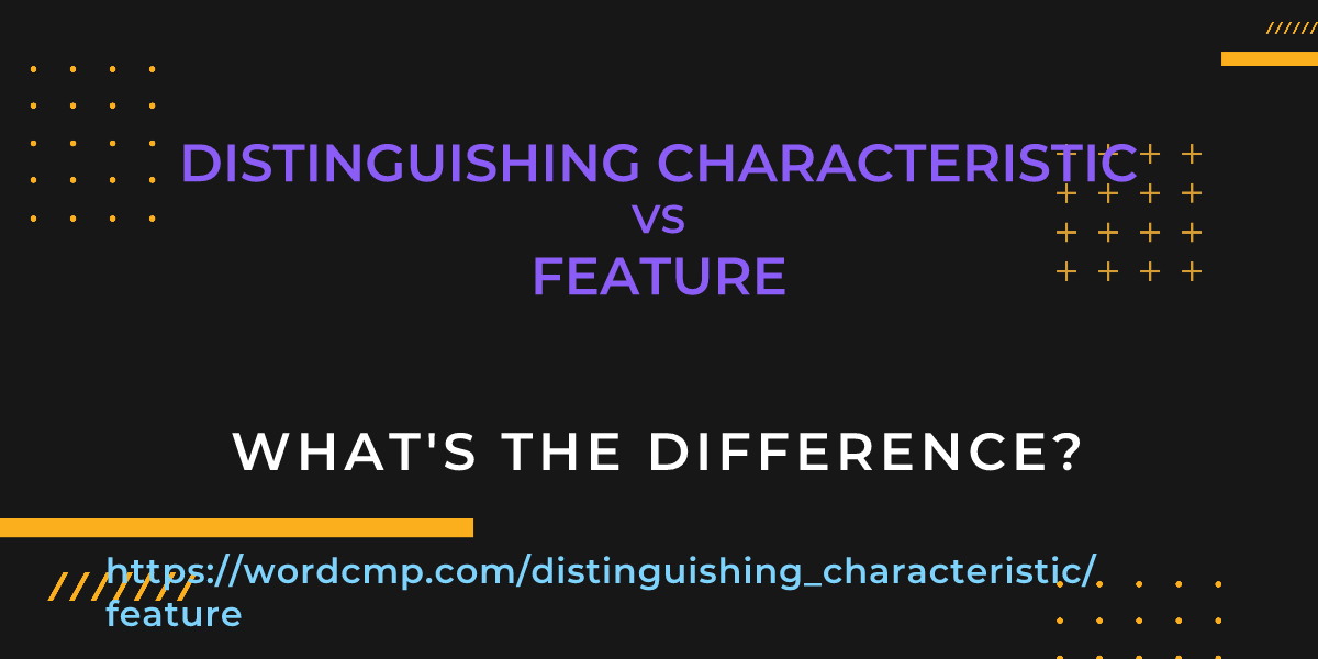 Difference between distinguishing characteristic and feature