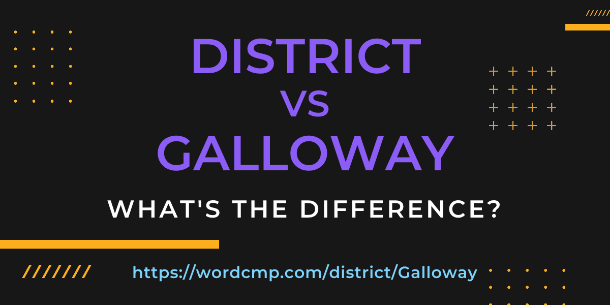 Difference between district and Galloway