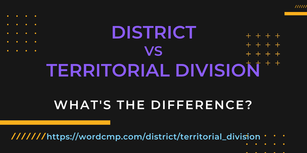 Difference between district and territorial division