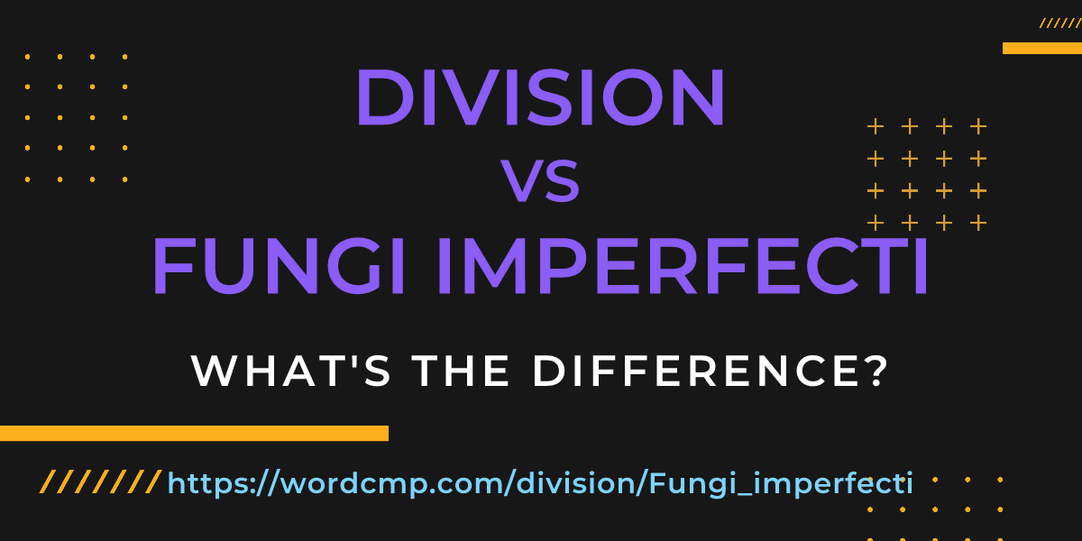 Difference between division and Fungi imperfecti