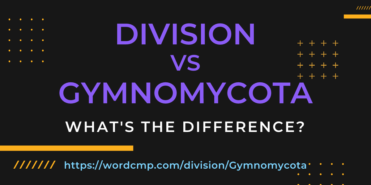 Difference between division and Gymnomycota