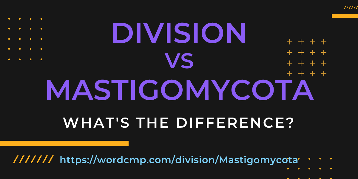 Difference between division and Mastigomycota