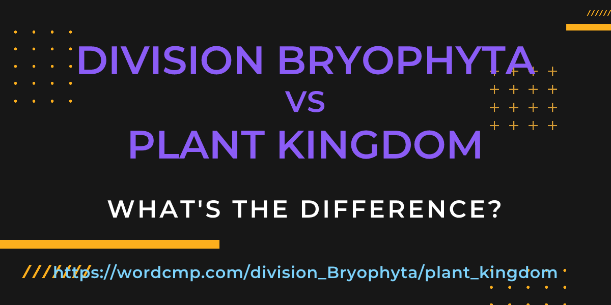 Difference between division Bryophyta and plant kingdom