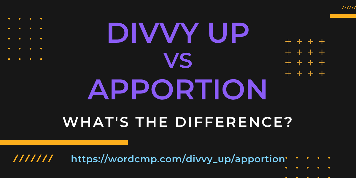 Difference between divvy up and apportion