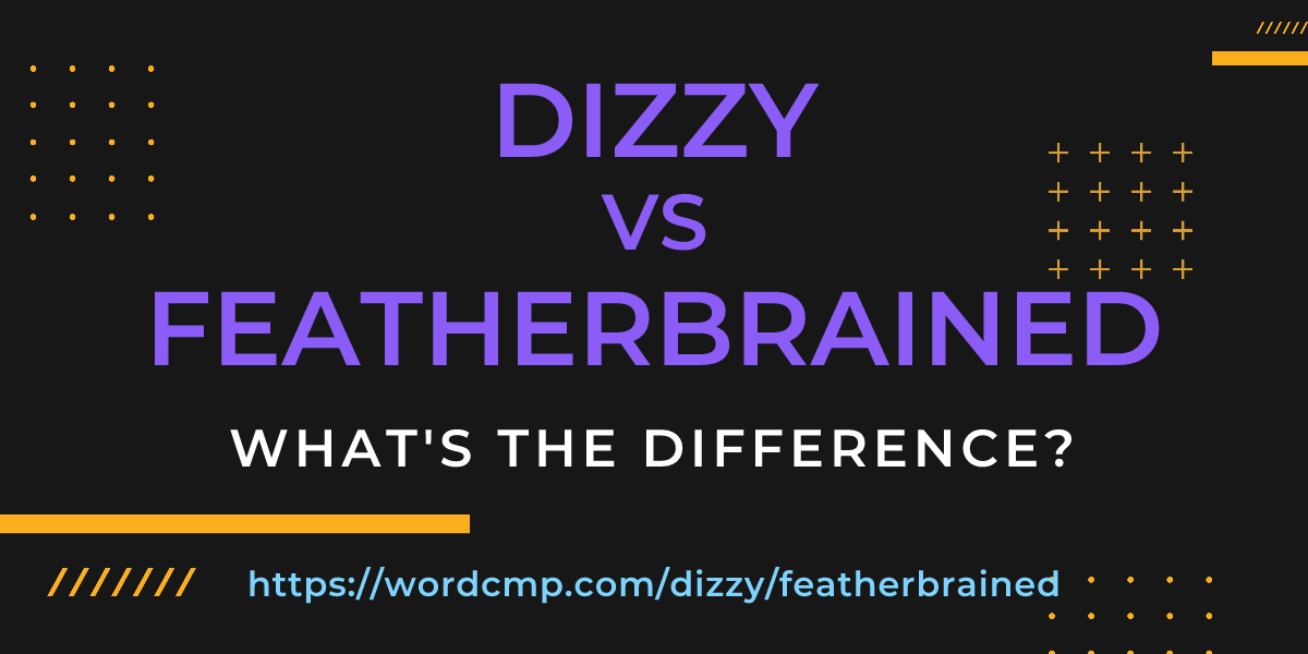 Difference between dizzy and featherbrained
