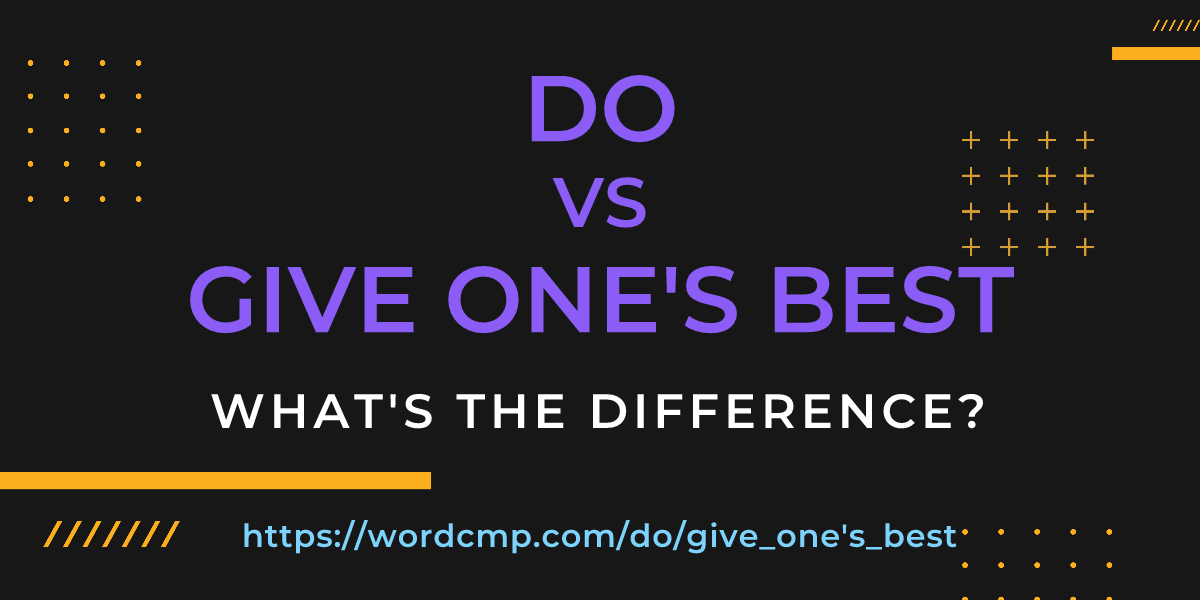 Difference between do and give one's best