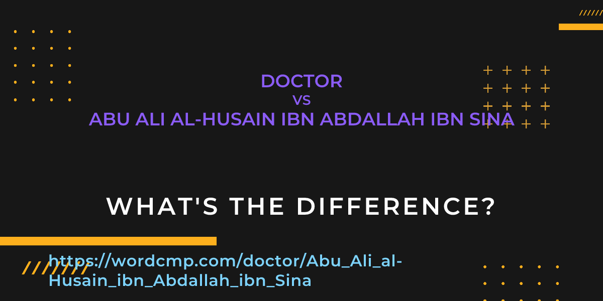 Difference between doctor and Abu Ali al-Husain ibn Abdallah ibn Sina