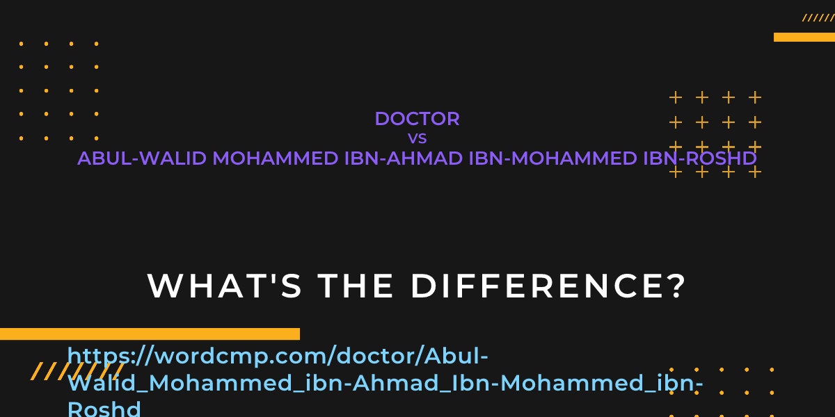 Difference between doctor and Abul-Walid Mohammed ibn-Ahmad Ibn-Mohammed ibn-Roshd