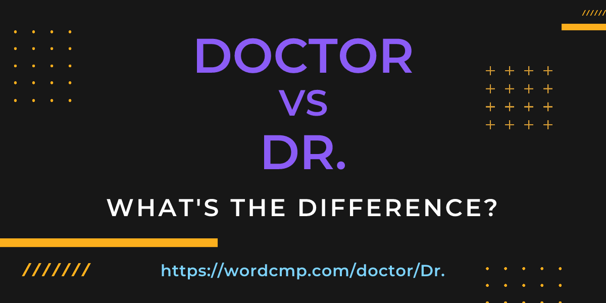 Difference between doctor and Dr.