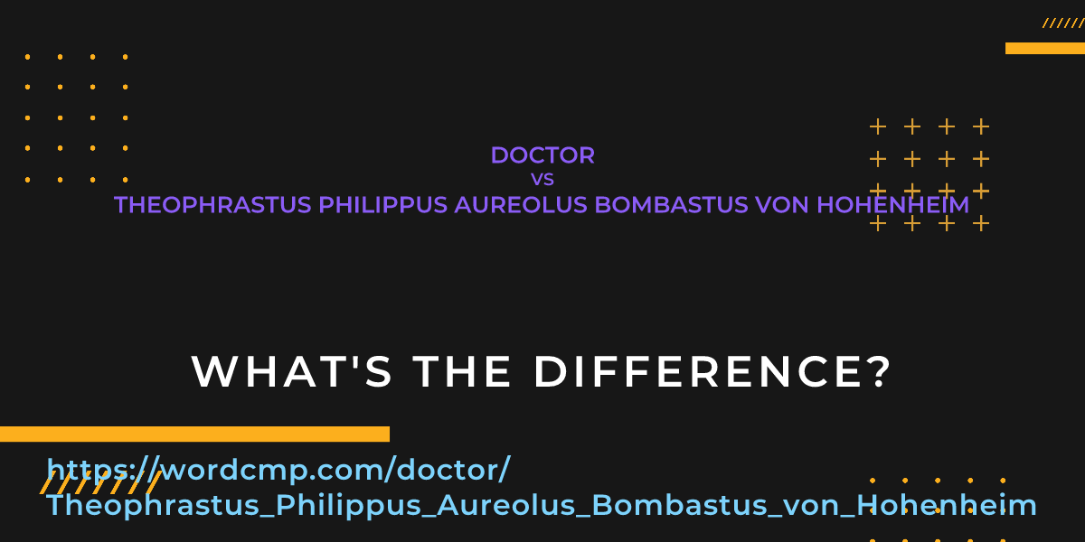 Difference between doctor and Theophrastus Philippus Aureolus Bombastus von Hohenheim