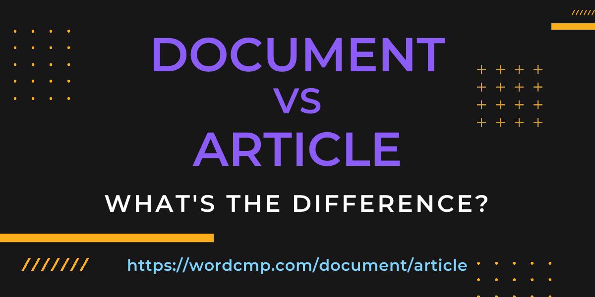 Difference between document and article