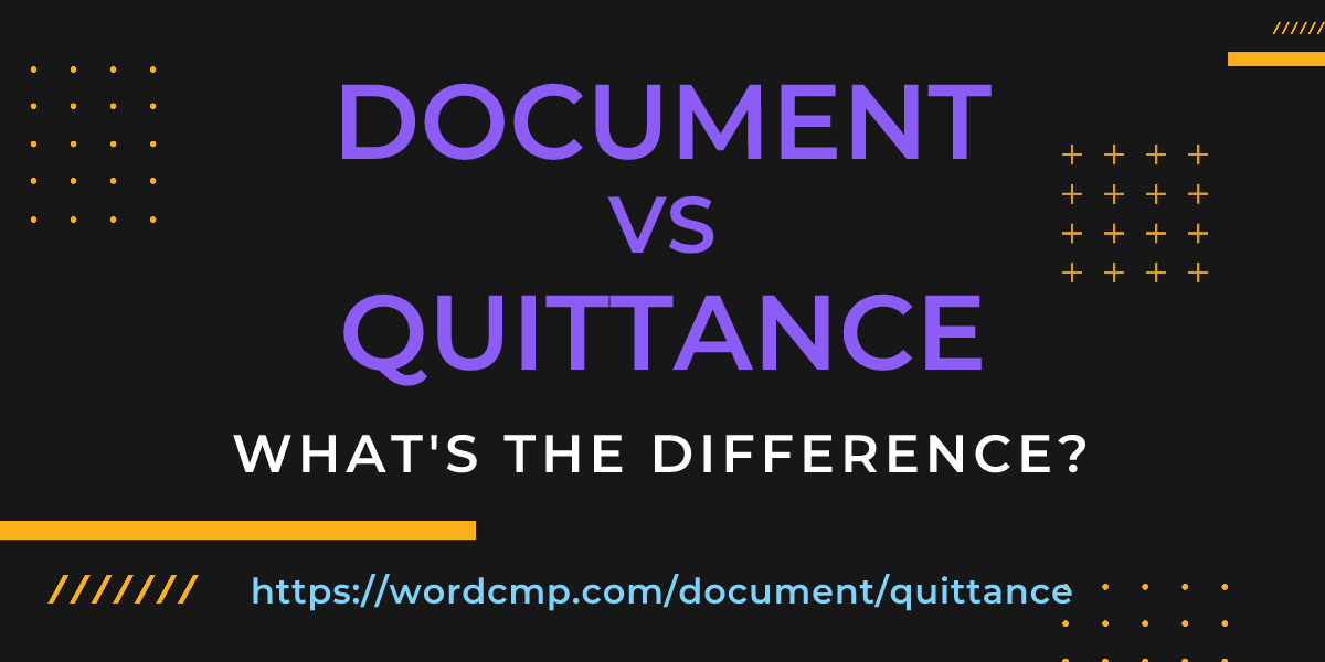 Difference between document and quittance