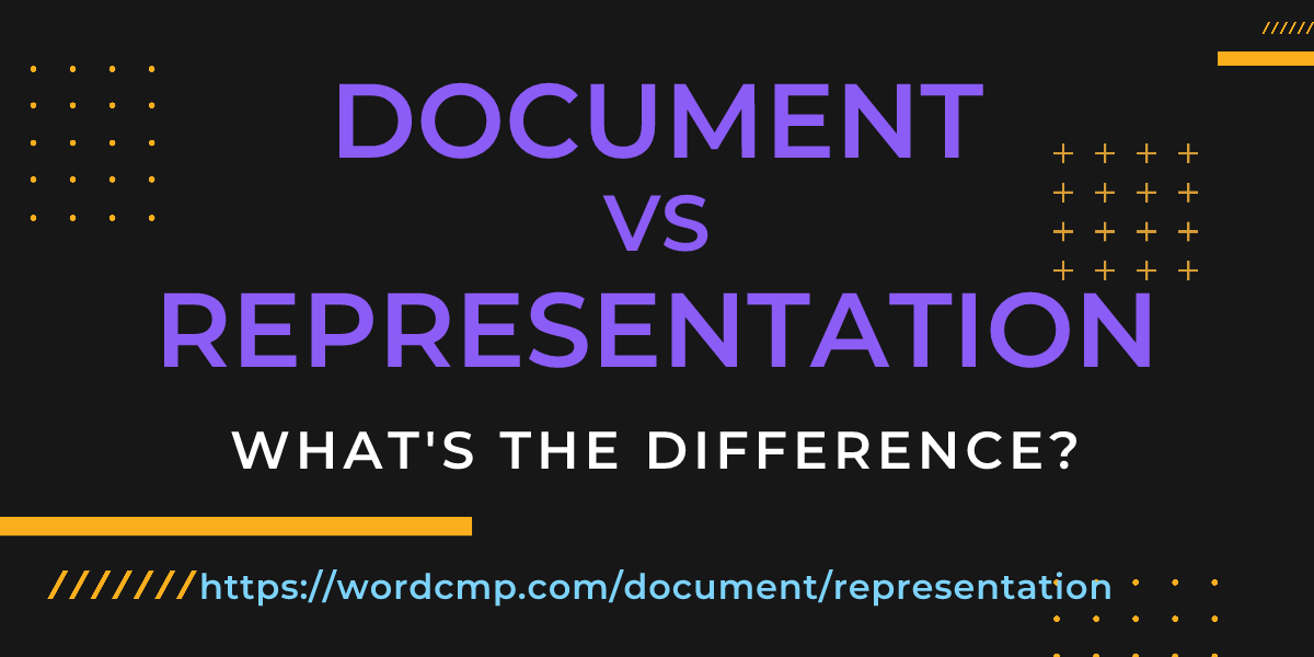 Difference between document and representation