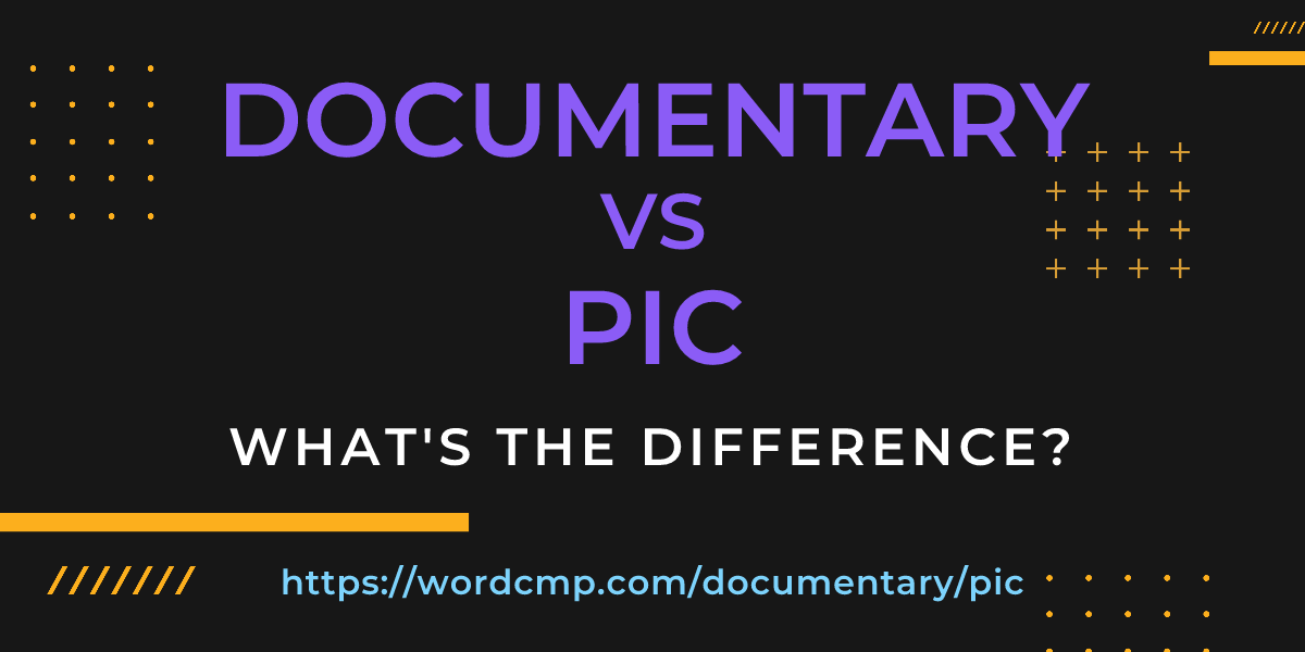 Difference between documentary and pic