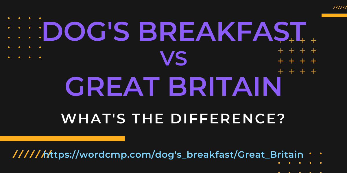 Difference between dog's breakfast and Great Britain