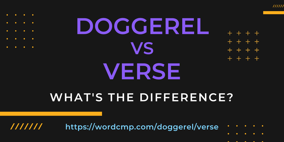 Difference between doggerel and verse