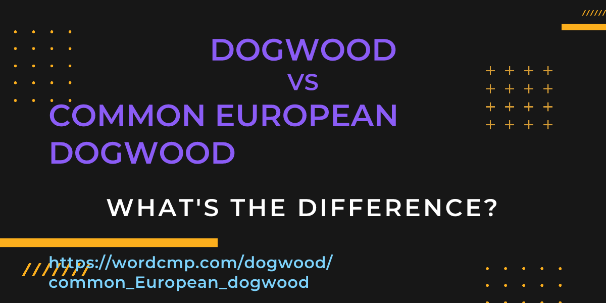 Difference between dogwood and common European dogwood