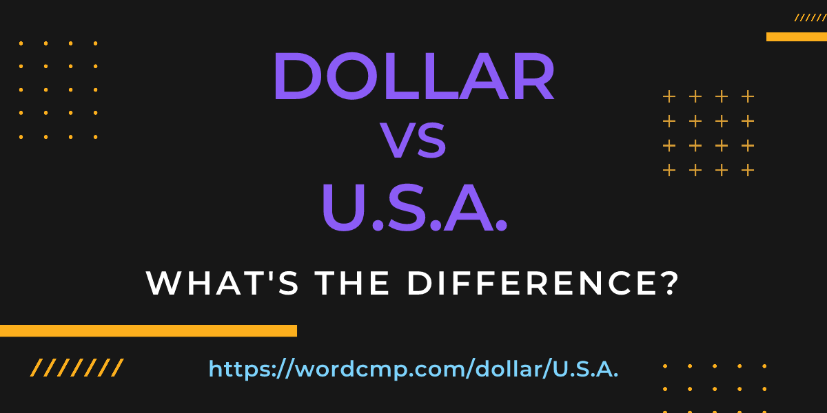 Difference between dollar and U.S.A.
