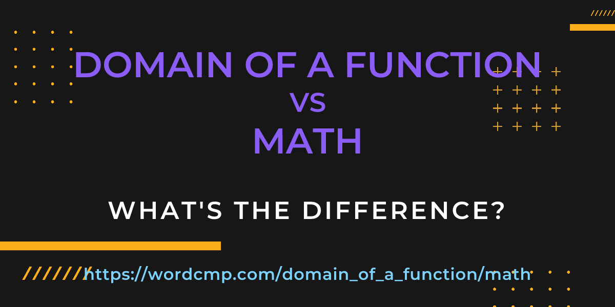 Difference between domain of a function and math