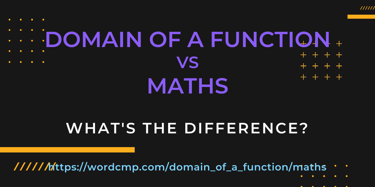 Difference between domain of a function and maths
