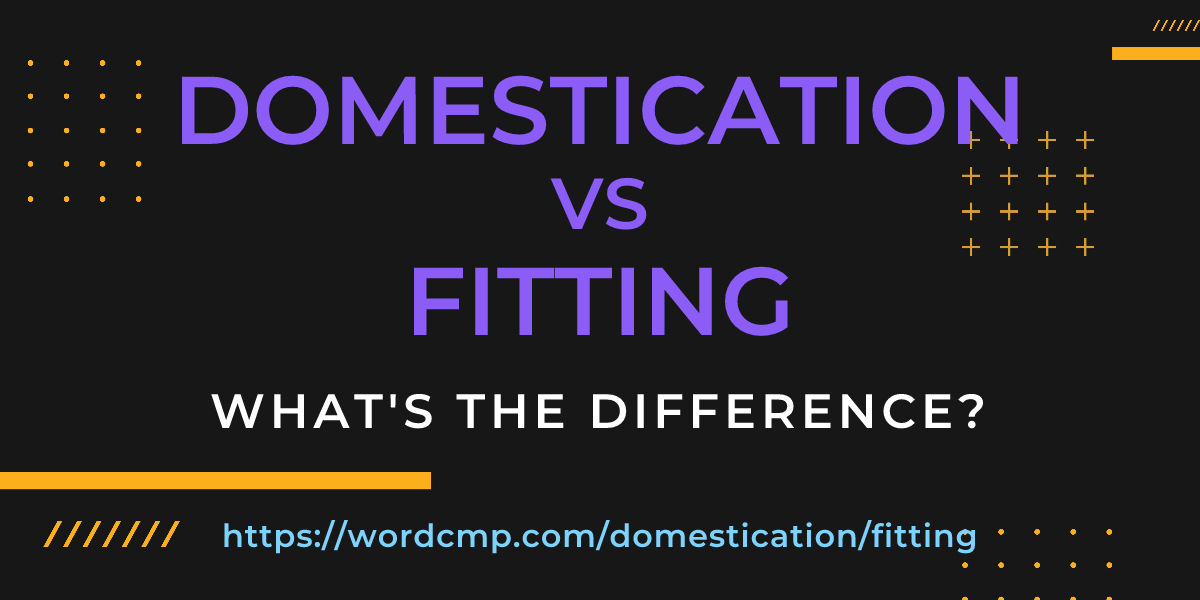 Difference between domestication and fitting