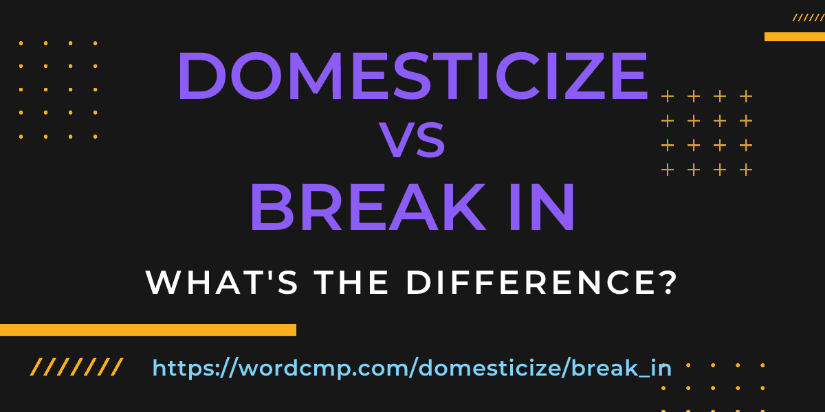 Difference between domesticize and break in