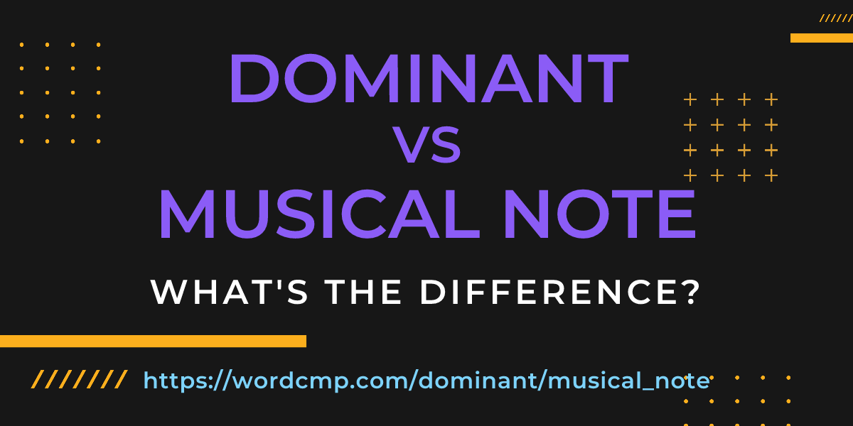 Difference between dominant and musical note