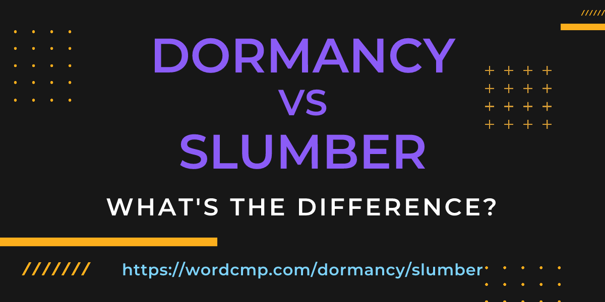 Difference between dormancy and slumber