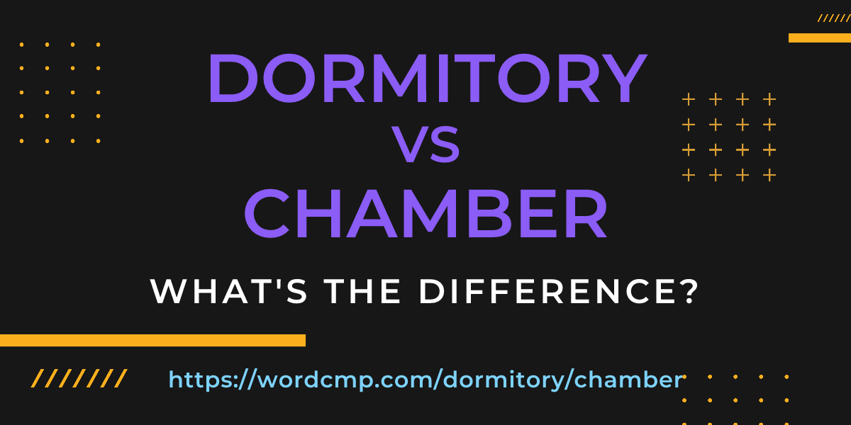 Difference between dormitory and chamber