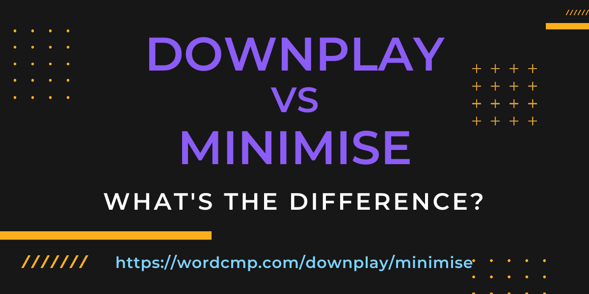 Difference between downplay and minimise