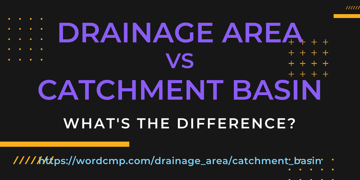 Difference between drainage area and catchment basin