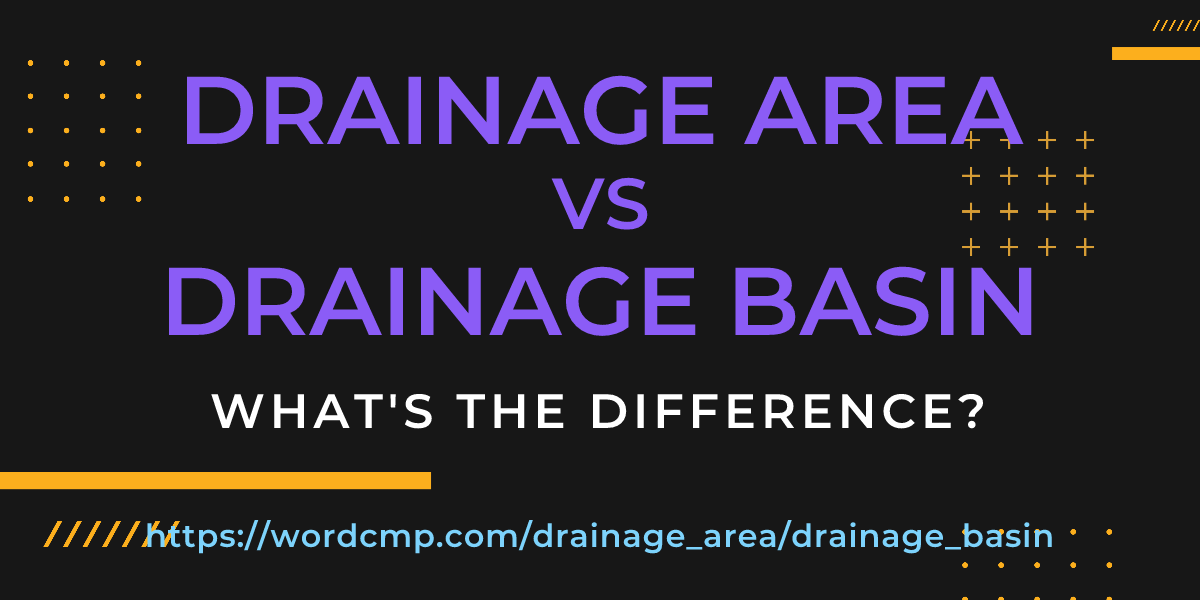 Difference between drainage area and drainage basin