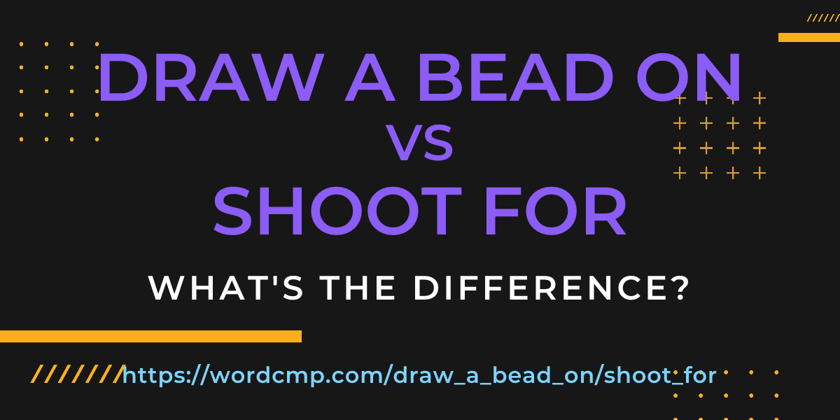 Difference between draw a bead on and shoot for